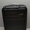 Carry On Luggage 22x14x9 Airline Approved, FLO5 Expandable Polycarbonate Suitcase with Front Pocket (FX-Core, Black, 20 Inch)