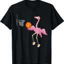 Flamingo Basketball Flamingo Playing Basketball Flamingo T-Shirt, S
