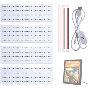 4PCS CMYK Lithophane LED Backlight Board Kit Compatible with Bambulab A1/A1 mini/P2S/X1C/H2D 3D Printers,PCB Light Replacement Kit with USB Power Cable and Connection Cable for 3D Printed Photo Model