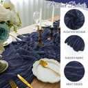 10 Pack Navy Blue Cheesecloth Table Runner 17x108 Inch Boho Gauze Cheese Cloth Table Runners for Wedding Party Baby Shower Birthday Home Decor