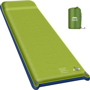 TEKIK Self Inflating Sleeping Pad, Ultra-Thick Memory Foam Sleeping Pad for Camping with Pillow, 20s Fast self Inflate&Deflate, 9.5 R-Value Insulated Camping Mattress, Suitable for Car Travel Tent