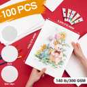 100 Sheets 8.5x11 Inch Watercolor Paper Bulk, 140lb /300GSM White Cold Press Water Color Paper for Kids Adults Artists. Thick Cotton Bulk Watercolor Papers for Art Supplies