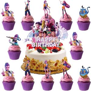 25 Pcs Cartoon Cake Decorations, Cute Happy Birthday Cake Toppers, Perfect for Theme Parties, Birthday Celebrations, and Holiday Festivities