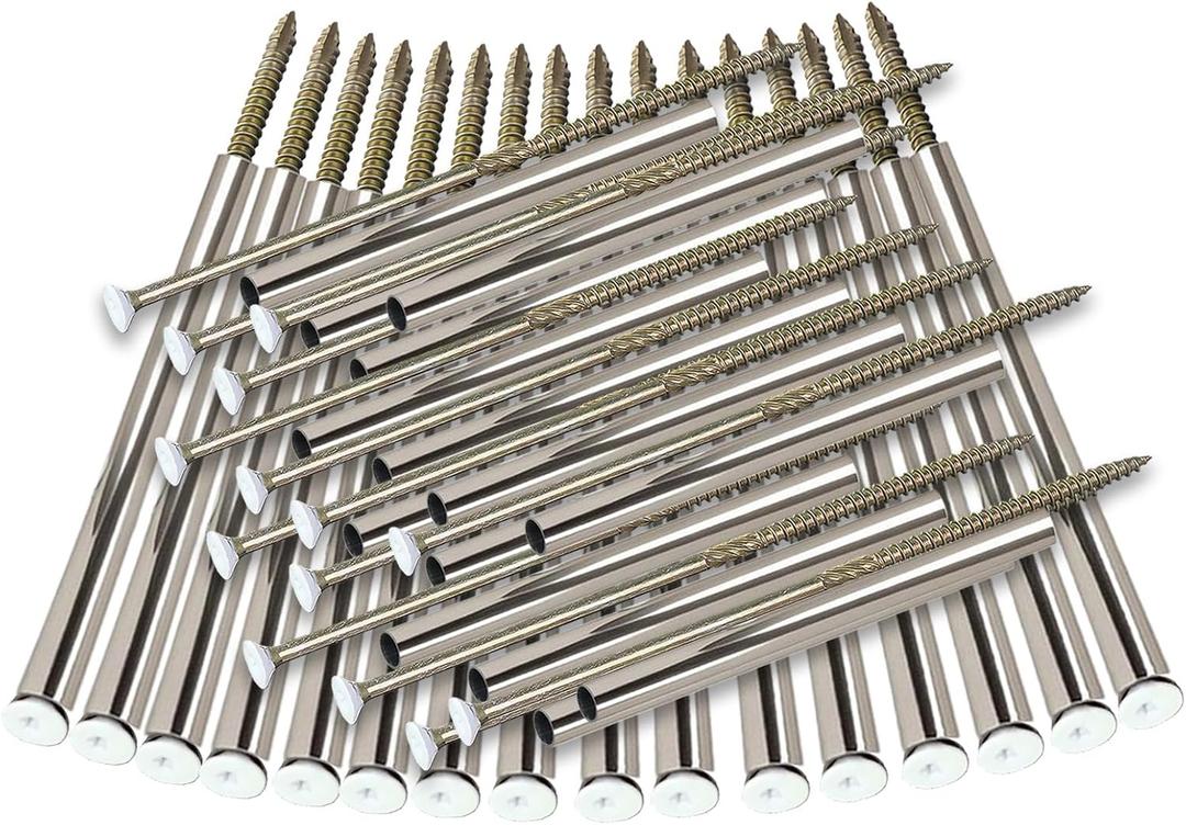 30 Sets Gutter Screws White 3304719PK 7-Inch with Stainless Steel Ferrule Durable Gutter Nails and Spikes Easy-to-Install Secure Gutter Fasteners for Renovation and Maintenance of gutters
