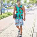 Goodstoworld Mens 3D Tank Top Novelty Graphic Breathable Quick Dry Sleeveless Beach Shirt S-4XL (XXL)