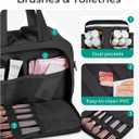 BAGSMART Travel Toiletry Bag, Lightweight Large Wide-open Travel Bag for Women, Puffy Cosmetic Makeup Bag Organizer with Handle for Accessories, Essentials, Toiletries, Black (EXP 12/31/56)