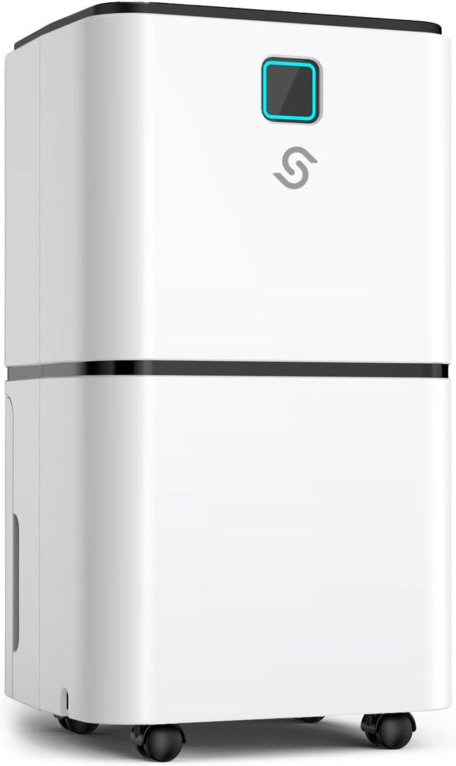 2000 Sq. Ft Dehumidifier for Home/Basement, 30 Pints 36 dB Dehumidifiers for Bedroom/Bathroom With Drain Hose LED Intelligent Humidity Light (White)