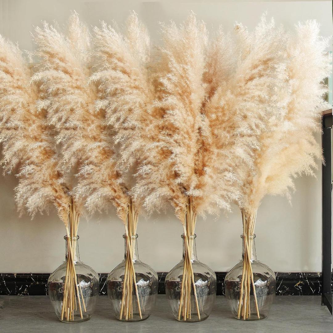 40" inch 20 Stems Natural Pampas Grass Decor Tall, Pompas Grass, Tall Pampas Grass for Wedding, Party, Farmhouse, Boho Home Decor