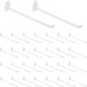 uxcell 30Pcs Slat Wall Panel Hooks, 6 Inch Plastic Slat Wall Accessories Gridwall Hooks Shelves Hanging Accessories for Craft Room Tool Storage Wall Gridwall Retail, White