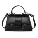 Ayliss Black Small Crossbody Handbag Women's Purse Clutch Cute Trendy Bag Top Handle PU Leather Shoulder Bag (Black #2-1)