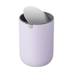 EKO Fandy 0.4 Gal/1.5L Mini Tabletop Trash Bin with Swing-Lid, Desktop Trash Can for Bathroom Countertop, Vanity, Coffee or Office, Small Garbage Bin (Lavender)