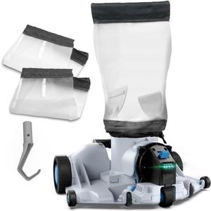 Automatic Leaf Robotic Pool Vacuum Cleaner HeavyDuty Pool Opening Heavy Debris 360 UltraWide Suction Inlet, 1.85Gal X-Large Bag, 62 GPM Flow, 90Min, AutoPark - Ideal for Inground Aboveground Pool