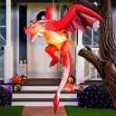 Joiedomi 5 FT Tall Halloween Inflatable Hanging Fire Dragon Decor with Build-in LEDs, Inflatable Blow Up Flying Dragon with Light for Halloween Party Indoor, Outdoor, Yard, Garden, Lawn Decorations