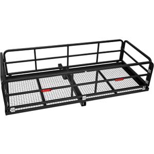 750 Lbs Folding Hitch Mount Cargo Carrier - Hitch-Mounted Cargo BasketRear Luggage Carrier for 2" Receiver, Heavy-Duty Luggage Storage for SUV, RV, Truck, and Trailer, Black
