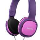 PHILIPS Kids Headphones with Cord, On-Ear Wired Headphones for Kids with Comfortable Fit & Clear Stereo Sound, 85dB Volume Limiter Headset for School/Tablet/iPad/Kindle, Ideal for Girls & Toddlers
