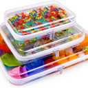 AOBOPLE Clear Hard Shell Zipper Case,3PCS M+L+XL(13.78"x11.8"+9.8"x7.87"+8.66"x6.1") Large Toy Storage Bags,Plastic Transparent Hard Zipper Case Travel Waterproof Organizer Bags for Puzzles,Cosmetics