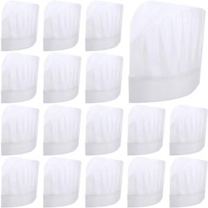 60 Pack 8" Kids White Chef Hats Non Woven Chef Toques Adjustable Kitchen Caps for Pizza Party Supplies, Large