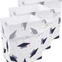 Clean Cubes 13 Gallon Disposable Pop-Up Trash Cans (3-Pack) with Fitted Bags Foldable Garbage & Recycling Bins for Parties, Events & Kitchen (Graduation, 17" H x 13.5" W x 10" D)