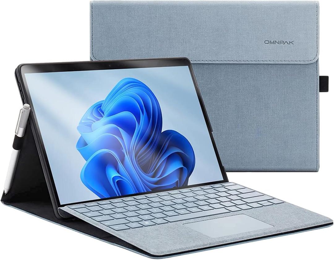Omnpak Microsoft Surface Pro 8 Case,Multi-Angle Slim Lightweight Protective Cover with Stylus Pen Holder for 2021 Surface pro 8 13 Inch,Compatible with Type Cover Keyboard(Keyboard Not Included)