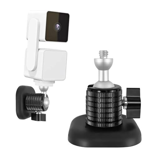 Powerful Magnetic Secured Camera Mount with 1/4" Thread fits for WYZE Cam 3,Blink XT2/3,360° Adjustment Camera Stand Base Attach to Smooth Metal Surface, Ideal for Cruise,RV,Carport Garage Security