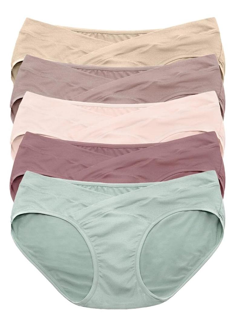 Kindred Bravely Under the Belly Bikini Maternity Underwear for Women and Postpartum Underwear 5 Pack, S