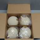 KI Store Large Velvet Christmas Balls 6-Inch Christmas Decorative Hanging Ornaments for Xmas Tree 4pcs (Cream)