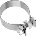 6 Pack 3 Inch Exhaust Clamp, Stainless Steel Butt Joint Exhaust Seal Band Clamp, Exhaust Pipe Muffler Clamp for Exhaust, Repair, Silver