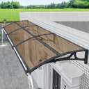Window Awnings Exterior with Aluminum Bracket UV Rain Snow Durable Polycarbonate Canopy Protection for Entrance Door Carport Warehouse 100x200cm/39x79in Brown