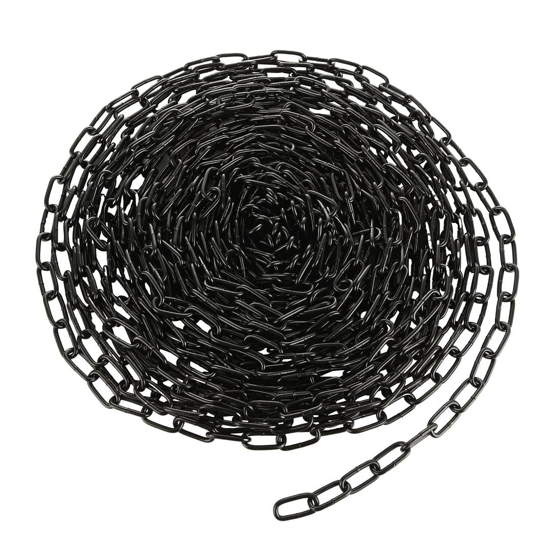 1/8'' x 50Ft Black Chain for Hanging, Heavy Duty Black Chain Links, Metal Decorative Chain for Light Fixture, Chandelier, Lamp, Clothes, Pet