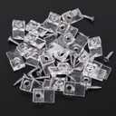 25Pcs Mirror Hangers for The Wall, Mirror Holder Clips, Clear Plastic Mirror Mounting Clips, Glass Retainer Clips Kit Crystal Mirror Hanging Hardware Frameless Kit for Wall and Fixed Mirror Box Door