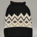 Queenmore Warm Dog Sweater, Soft Pet Knitwear, Knitted Pullover, Winter Pet Clothes for Small Medium Dogs Cats Black (XS)