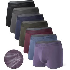 DAVID ARCHY Men's Underwear Ultra Soft Modal Dual Pouch Trunks Ball Pouch Bulge Enhancing Boxer Briefs for Men 3 or 4 Pack, M
