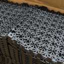 ToLanbbt Modular Interlocking Cushion 48P 11.8" x 11.8" Interlocking Rubber Floor Drain Holes Non-Slip Splicing Drainage Mats for Deck, Shower, Kitchen, Drain Pool, Sauna Bath, Indoor Outdoor (Black)