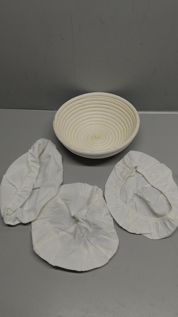 Banneton Bread Proofing Basket - Proofing Basket Set of 1 (9 inch Round) - Natural Rattan Banneton with Linen Liners - Bread Basket for Sourdough Bread Baking Supplies