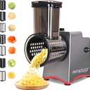 Electric Cheese Grater, 250W Electric Professional Salad Maker & Vegetable Slicer Shredder, 7-in-1 Electric Food Graters Machine with Widened Feeding Port for Block Cheese, Vegetables & Fruits