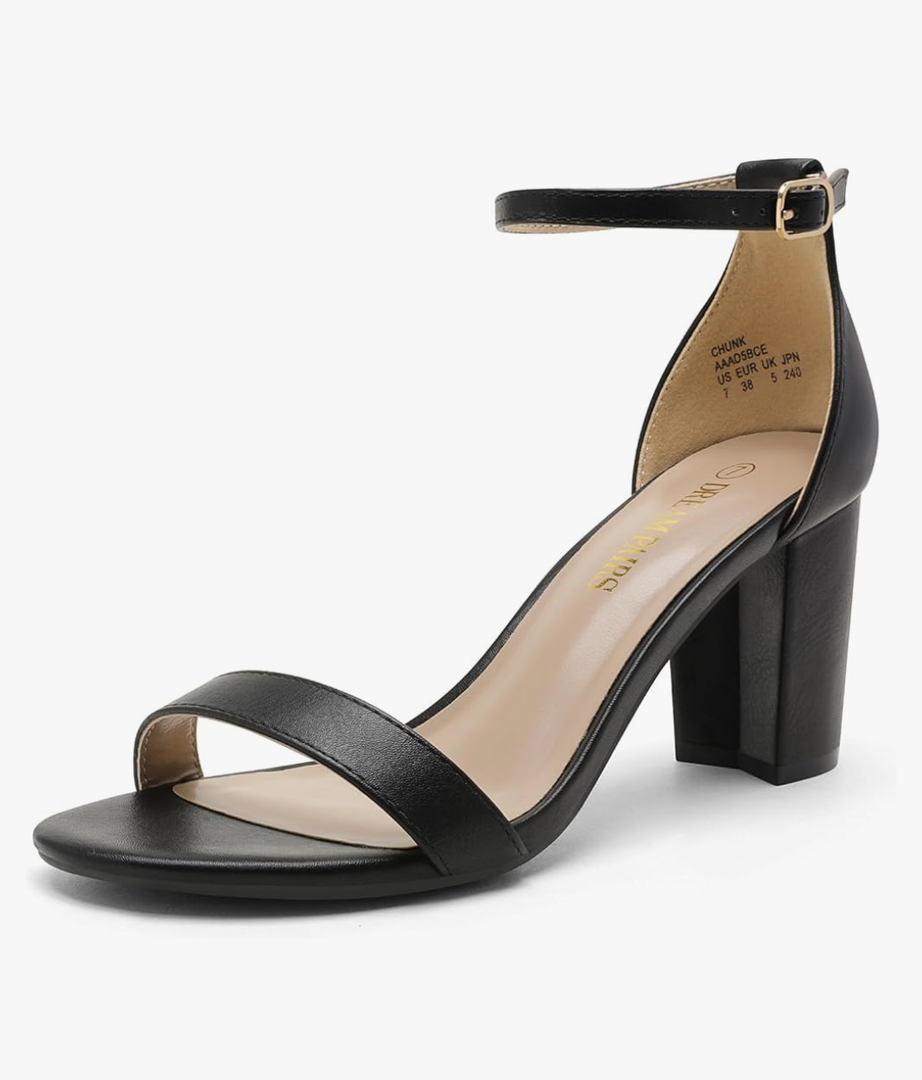 DREAM PAIRS Women's Chunk Low Heel Pump Sandals
Size 8