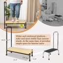 Medical Step Stool with Handle for Elderly Bed Steps for High Beds Adults Stepping Stool SUV Car Bariatric Handicap Seniors Safety Bedside Heavy Duty Foot Step Adjustable Assist Rail (Widen Platform)