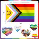 New Progress Pride Flag 4x6 Ft Outdoor, LGBTQ Support Gay Pride Progress Flags, Premium Inclusive Bisexual Rainbow Flag with 2 Brass Grommets