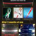 YM E-Bright Car Led Lights Exterior RGB Hood Light Strip Waterproof Multicolor Dynamic Scan Start Up Hoodbeam Kit with Turn Signal Indicator Function for Cars, Truck, SUV, APP Control, 12V 70inch
