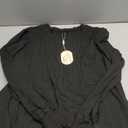 Zeagoo Womens Tops Puff Long Sleeve Shirts Dressy Casual Crew Neck Pleated Summer Fall Work Blouses S-3XL (Large, Black)