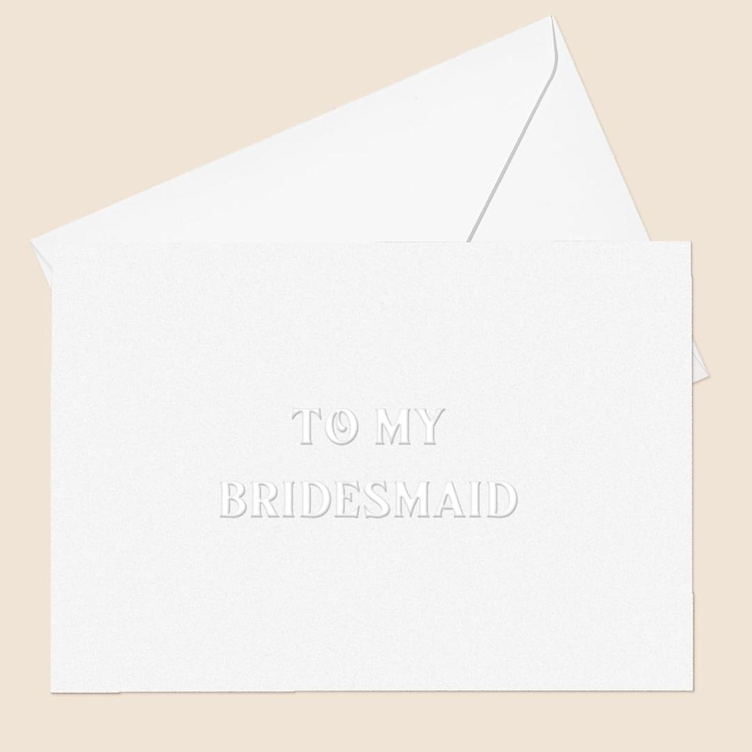 Janlaugh 14 Set to My Bridesmaid on My Wedding Day Cards Blank Embossed Bridesmaids Proposal Cards with White Envelopes 4 x 5.5 Inch for Wedding Bridal Shower Bridal Party Gifts