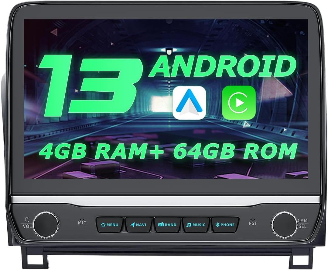 Car Radio for Toyota Tundra 2007-2013 and Sequoia 2008-2018 Head Unit, Android 13 System 10 Inch Tundra Stereo with Wireless Carplay & Android Auto Bluetooth/Voice Control/GPS Navigation 4G+64G