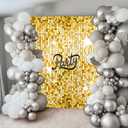 24 Pcs Gold Shimmer Wall Backdrop - 4x6 FT Gold Sequin Wall for Graduation, Anniversary & Engagement Decor