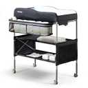 Sweeby Portable Baby Changing Table, Foldable Diaper Changing Station with Waterproof Pad, Mobile Nursery Organizer for Infant & Newborn Essentials, Black