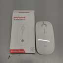 RAPIQUE Bluetooth Wireless Mouse - (BT5.1+USB) Slim Dual Mode Computer Mice with Quiet Click, Low Power, and 1600 DPI, Portable Cordless for MacBook, Laptop, iPad Pro/Air, Chromebook (White)