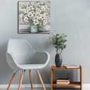 LAIART Bathroom Wall Decor Art Country Style Canvas Flower Pictures Print Farmhouse Vintage Artwork for Kitchen Bedroom living room (flower, 20"x 20")