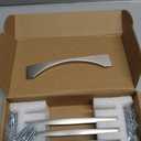 Brushed Nickel Cabinet Pulls Square 3.78"(96mm) Hole Center Drawer Handles Kitchen Cupboard Bathroom Dresser Furniture Hardware Pulls Zinc Alloy 6 Pack