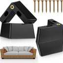 Leinuosen 4 Pcs 1.97 Inch Height Patio Furniture Riser l Shaped Outdoor Waterproof Plastic Sofa Legs Replacement Couch Feet with Screws for Outdoor Yard Sofa Couch Table Chairs Feet Support