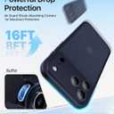for iPhone 17 Pro Max Case, [Ribbed Non-Slip Sides] [Military-Grade Drop Protection] [Full Camera Protection] Anti-Yellow Soft-Touch Shockproof Slim Phone Case for iPhone 17 Pro Max, TitaniumBlue