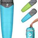 VILLEY Mummy Sleeping Bag, Lightweight Backpacking Sleeping Bag for Adults & Kids, Camping Hiking Equipment for 3-4 Seasons (Blue)